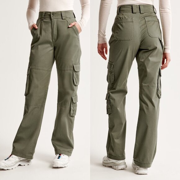 Abercrombie & Fitch Green Relaxed Carpenter Cargo Pants 37248 - Picture 1 of 13
